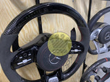 Updated Carbon fiber Steering Wheel with LED - A C CLA G GL E GLC GLA GLE GLS CLS C117 W176