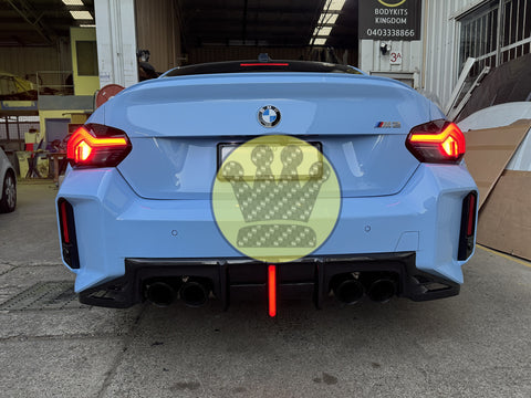 Pre-Pregged Dry  Carbon Fiber DIffuser with Brake Light - G87 M2