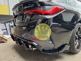Gloss black rear diffuser with brake light - G26 4 Series