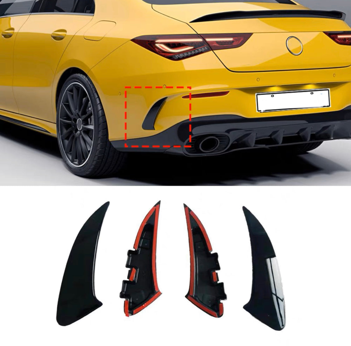 Gloss Black Rear bumper vents - CLA W118 C118 – bodykit kingdom